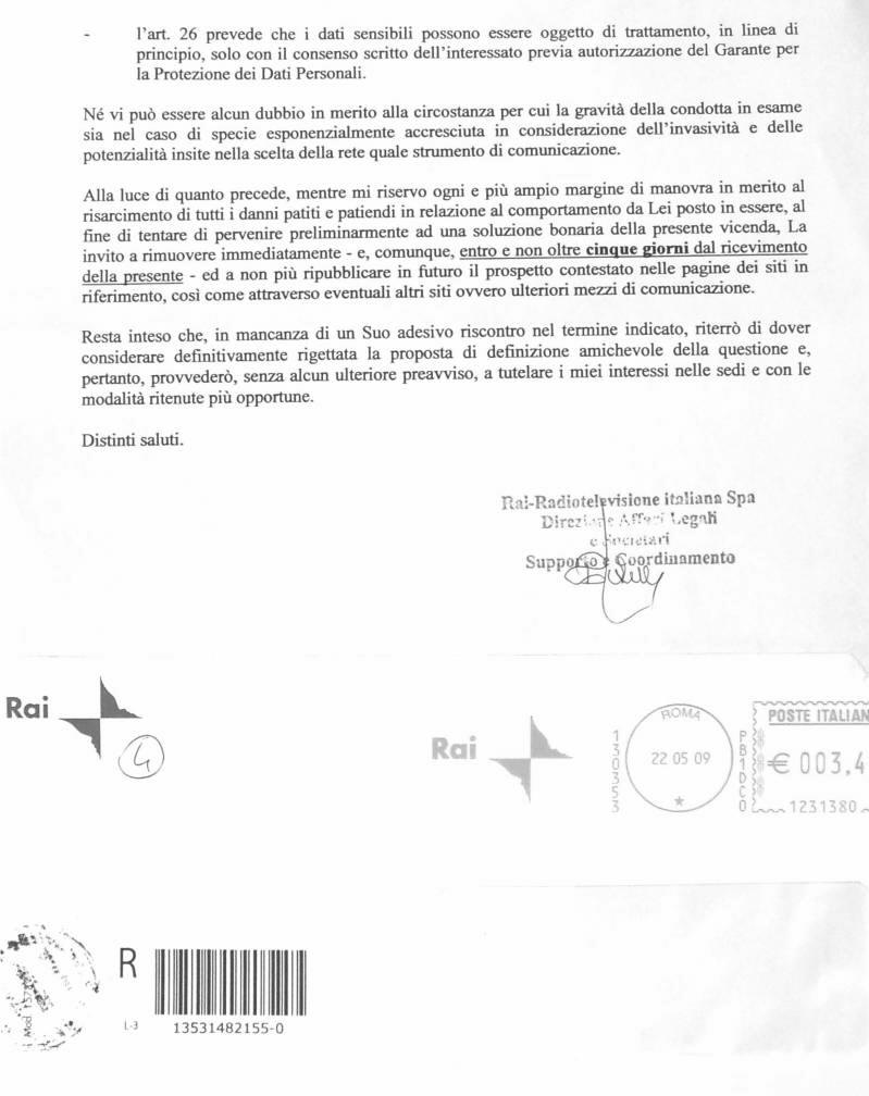 lettera RAI